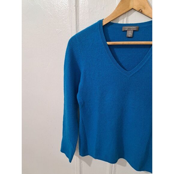 Charter Club Womens Small 2 PLY luxury 100% cashmere sweater sky Blue - Picture 3 of 8